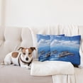thumbnail image 4 of Ambesonne Ocean Throw Pillow Cover 2 Pack, Jumping Dolphins in Sky, 20", Blue White, 4 of 7