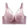 thumbnail image 1 of CHUANK Wireless Full Figure Plus Size Minimizer Lightly Lined Cups Womens Bra Blue 44D, 1 of 6