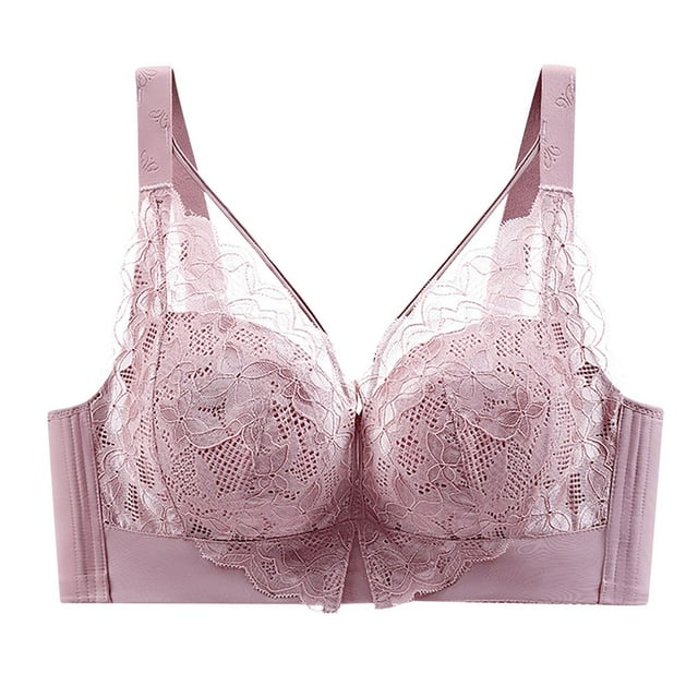 CHUANK Wireless Full Figure Plus Size Minimizer Lightly Lined Cups Womens Bra Blue 44D