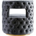 thumbnail image 4 of Meridian Furniture Theo Grey Velvet Swivel Accent Chair, 4 of 6