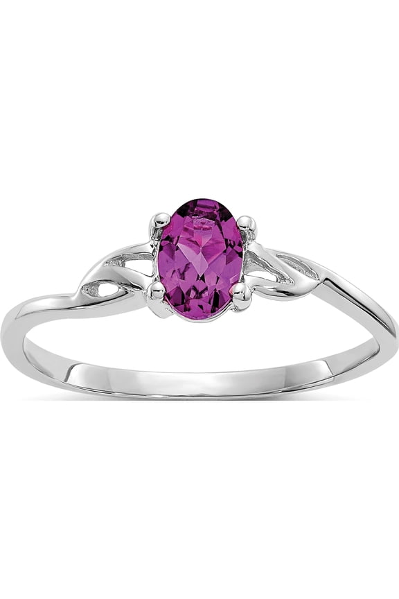 14K White Gold Rhodolite Garnet Birthstone Ring (Size 7) Made In United States xbr147