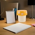thumbnail image 4 of TABLZONE Yellow Plastic Mushroom-Shaped Desktop Trash Can Small Waste Bin for Office Home, 4 of 6