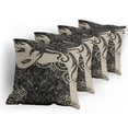 thumbnail image 5 of Ambesonne Modern Throw Pillow Cover 4 Pack, Woman with Cool Posing, 16", Dark Taupe and Tan, 5 of 7