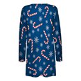 thumbnail image 5 of Floleo Clearance Fall Clothes For Women Fashion Woman Long Sleeve T-Shirt Autumn Open Front Christmas Cardigan Loose Outerwear Printing Blouse Coat Tops Blue, 5 of 6