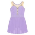 thumbnail image 5 of Haitryli Girls Ballet Dress Crystal Sparkly Lyrical Dance Costume Mesh Patchwork Figure Skating Dance Wear Light Purple 10, 5 of 7