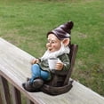 thumbnail image 6 of sunsanly Rocking Chair Gnome Figurine Resin Holding Coffee Dwarf Elf Statue Sculpture Indoor Outdoor Garden Patio Yard Lawn Decoration Ornament, 6 of 7