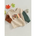 thumbnail image 3 of Wassery Baby Fall Sweatshirt 6M 12M 18M 24M 3T 4T Toddler Halloween Outfit for Boys Girls Long Sleeve Crew Neck Pumpkin/Turkey Print Pullover Tops, 3 of 9