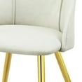 thumbnail image 3 of 2pcs Dining Chairs - White Faux Leather, Gold Legs Chic And Side Of 2 For Bedroom, 3 of 3