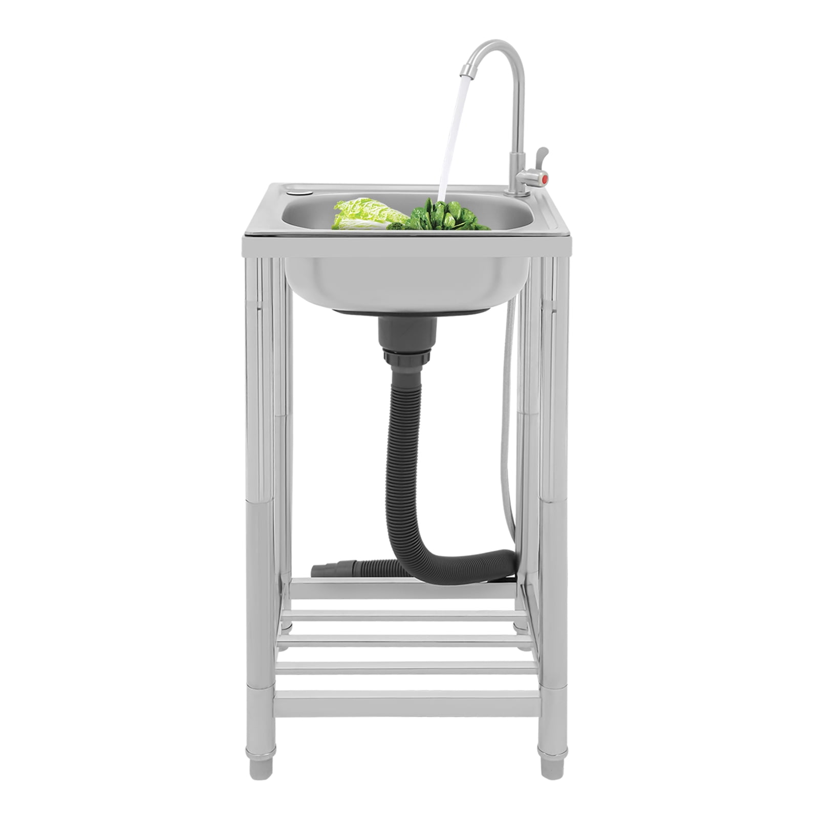 Kitchen Sink, Stainless Steel Sink, Free Standing Single Bowl Sink Used In Homes, Outdoors, Restaurants, Laundry Rooms