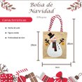 thumbnail image 2 of Bolsa Navideña de Yute con decoración Cosida Muñeco de Nieve, 2 of 4