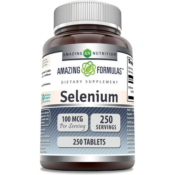 Amazing Formulas Selenium 100 mcg 250 Tablets Supplement | Non-GMO | Gluten Free | Made in USA