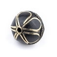 thumbnail image 2 of The Bead Chest Onyx-Inlaid Afghan Tribal Silver Bead (25mm): Genuine Inlaid Metal Bead Pendant for DIY Jewelry, 2 of 4
