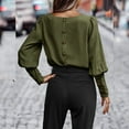 thumbnail image 5 of VUPSGEZ Womens Tops Solid Button Back Blouse Womens Tops Dressy Casual (Green,L), 5 of 6