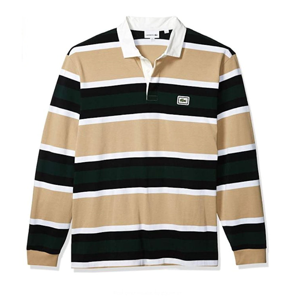 Dekan zebra Konflikt Lacoste Men's Long Sleeve Heavy Jersey Bold Stripe Rugby Polo Shirt, L -  Walmart.com