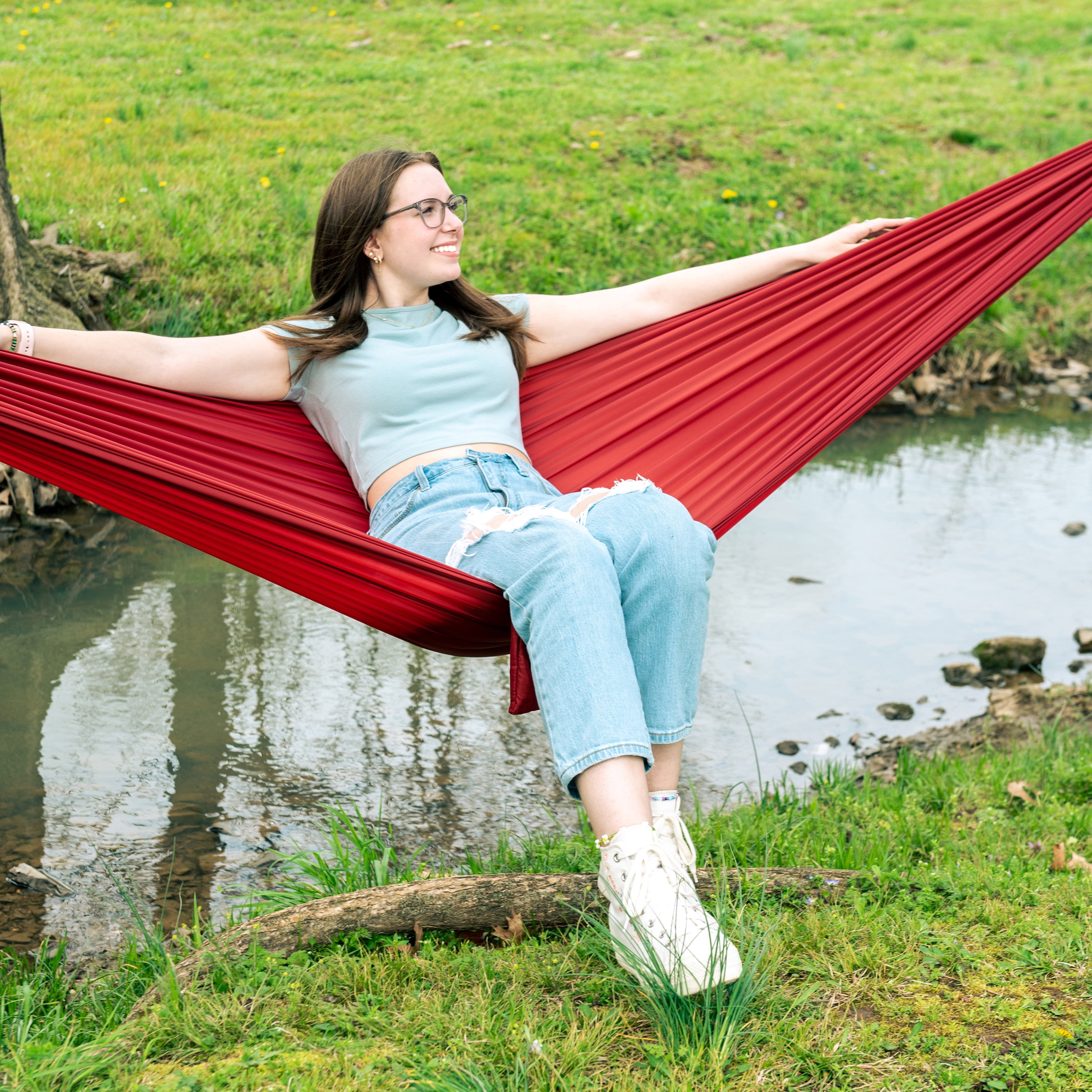 Equip 1 Person Tree Hammock Red Bloodstone, Size 108" L x 56" W x .05" H