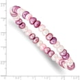 thumbnail image 3 of Fashion 6-7mm White/Lavender/Pink Freshwater Cultured Pearl Stretch Bracelet Made In China qh4908, 3 of 5