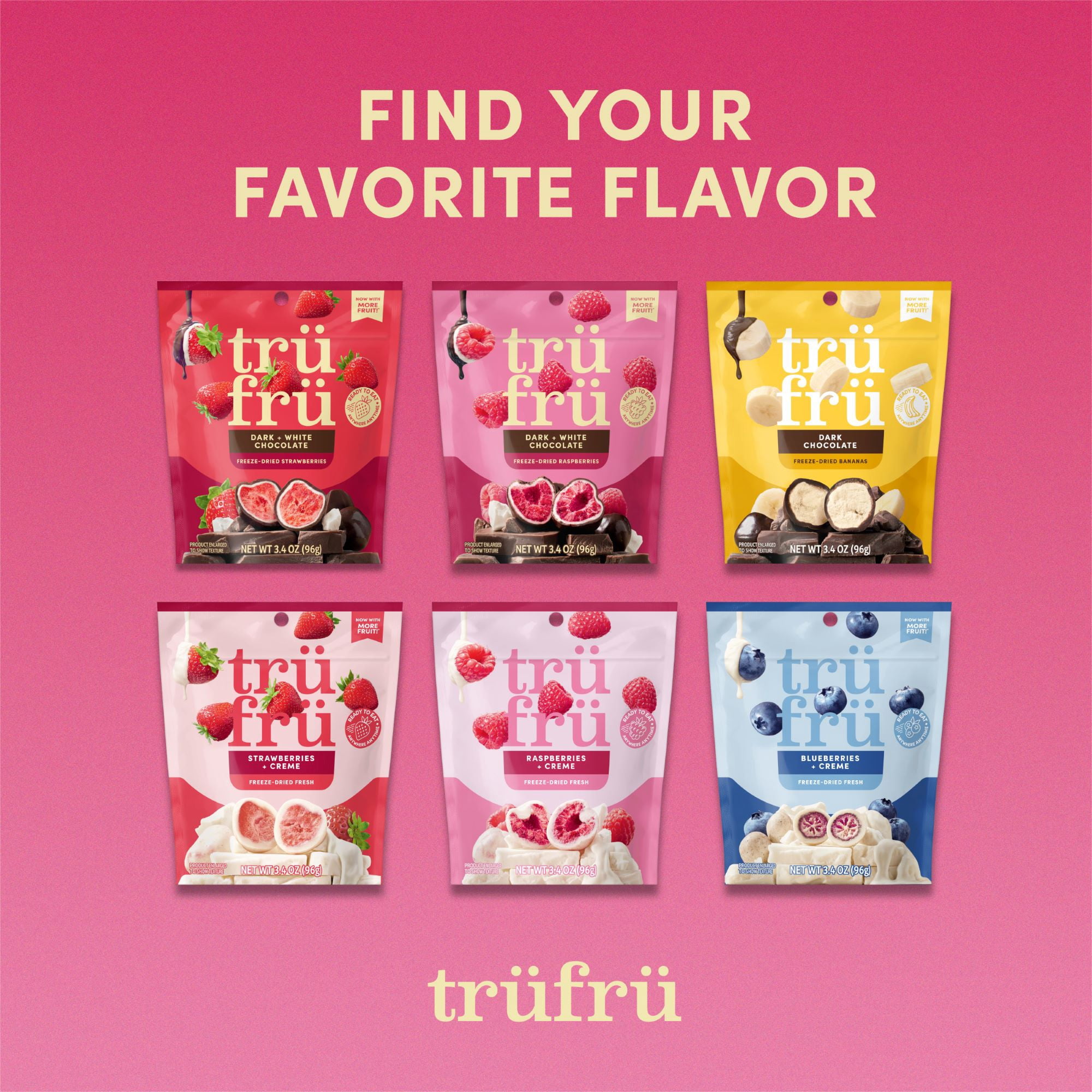 Tru Fru Freeze-Dried Raspberries in White & Dark Chocolate (1.7 oz)