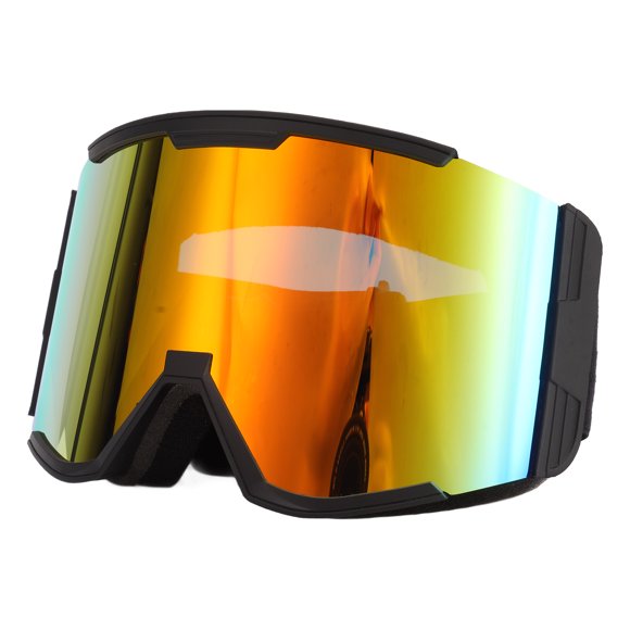 Skiing Protection Goggles, Ski Goggles Oversized OTG Design Double Layer Lenses Anti Fog For Snowboarding Black Frame Grey Lens,Black Frame Silver Lens,Black Frame Red Lens,Red