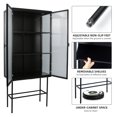 thumbnail image 5 of Storage Cabinet, Floor Cabinet with Dual Doors and Three Shelves, Cabinets for Living Room Bathroom Dining Room Kitchen Room Entryway, Black, 5 of 7
