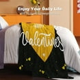 thumbnail image 3 of Valentines Day Throw Blanket Love Throw Blanket Golden Heart Shaped Throw Blanket for Couch Sofa Bed Soft Lightweight Fuzzy Plush Fleece Blankets and Throws Black 50x60, 3 of 5