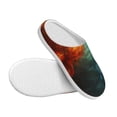 thumbnail image 3 of Lsque Red And Blue Fire Peacock Pattern Womens Comfort Cotton on Scuff With Memory Foam and Anti-skid Sole Slipper-40/41, 3 of 7