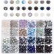 thumbnail image 1 of 480 cuentas de vidrio negro, 24 estilos, 8 mm, redondas, opacas, pintadas con aerosol, sueltas, espaciadoras para pulseras, pendientes, collares, suministros para hacer joyas., 1 of 6