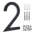 thumbnail image 1 of 8" Address Numbers For House,Modern House Numbers Large Black Exterior Street Metal floating house numbers for outside Floating Mount Or Flush Mount Aluminum Home Door Number 2, 1 of 11