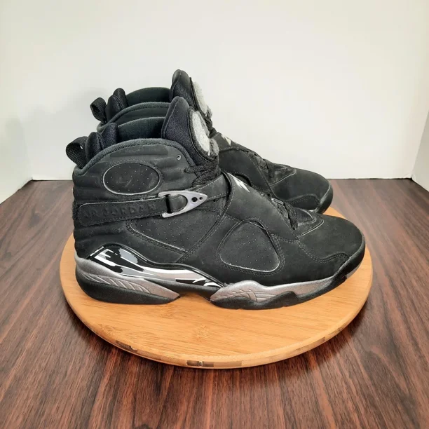 Ni - ke Air Jordan 8 Retro Mens Size 8.5 Shoes Chrome Black Basketball Sneakers 2015