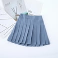 thumbnail image 2 of ranrann Kids Girls School Uniform Skirts Elastic Waist Pleated Mini A-line Skirts Tennis Casual Short Skirt Light Blue 110/S, 2 of 6