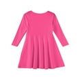 thumbnail image 5 of LTTVQM Casual Dress for Little Girls 4-5 Summer Solid Color Long Sleeve Midi Dress Cute Crew Neck Sundresses Trendy A-Line Dress Hot Pink, 5 of 5
