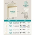 thumbnail image 5 of 150L Laundry Hamper with Lid 3-Section Large Laundry Basket Removable Mesh Liner Bamboo Handles Collapsible Cream White, 5 of 8