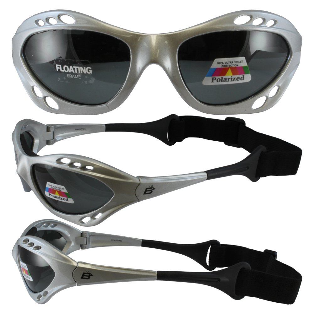 Three Pair Birdz Seahawk Polarized Sunglasses Floating Jet Ski Goggles Sport Kite-Boarding, Surfing, Kayaking, Two Smoke, One Blue Mirror Lens - image 4 of 4