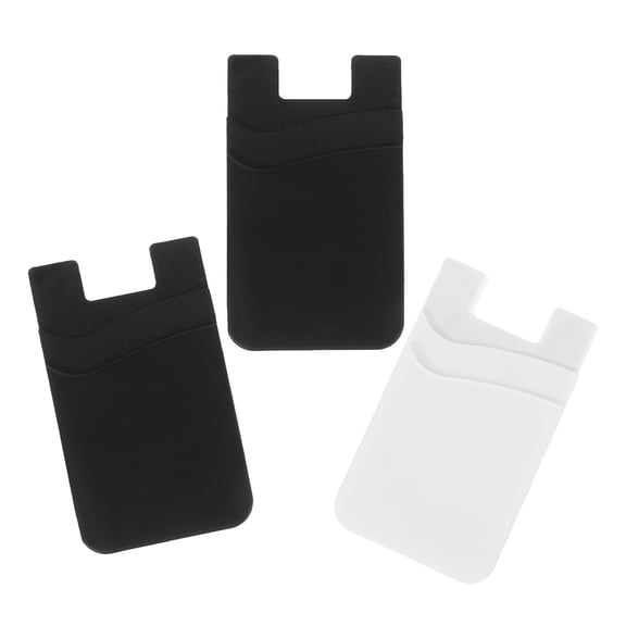 IBASETOY 3Pcs Silicone Cellphone Wallet Sticky Phone Card Holder for Secure Storage on Phone Case