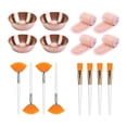 thumbnail image 2 of Juego de 16 cuencos, cepillos y diademas de acero inoxidable para mascarillas faciales. Oro rosa, 2 of 8