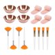 thumbnail image 2 of Juego de 16 cuencos, cepillos y diademas de acero inoxidable para mascarillas faciales. Oro rosa, 2 of 8