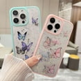 thumbnail image 6 of Drip Butterfly Glitter Laser Phone Case with or without Laser Paper, Drop and Wear Resistant for iPhone 15 14 13 12 11 Ultra Plus XS X XR Max mini 7 8 Phone Case (Purple 1,iPhone Xs Max), 6 of 8