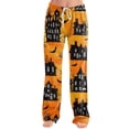 thumbnail image 4 of Womens Lounge Pants Halloween Spooky Print Elastic Waist Comfy Pjs Casual Bottoms, 4 of 6