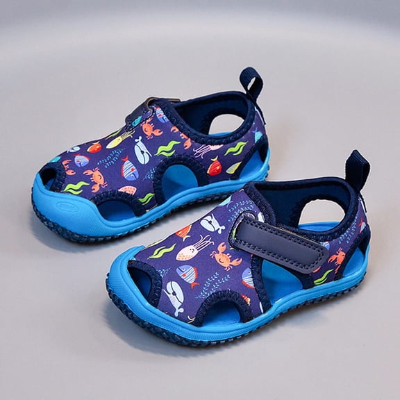 VOUZZA Sandals for Girl Closed Toes Adjustable Strap Water Shoes Kids Lightweight Outdoor Sports Sneakers Athletic Shoes