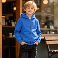 thumbnail image 6 of LIaqionyy Boys Cargo Hoodie Jackets Full Zip Long Sleeve Sweatshirt Activewear Fall Winter Outwear with Pockets, 6 of 8