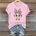 thumbnail image 5 of VgaVtl T-Shirt Women Easter Print Short Sleeve Tops for Women Plus Size Graphic Leisure Regular Playing Running Tops,Pink M, 5 of 5