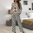 thumbnail image 6 of Kuiaobaty Pug Dog Print Pajamas for Women Soft Button Up Pajama Set Long Sleeve Shirt and Pajama Pants with Pockets Lounge Sets Holiday Sleepwear, L, 6 of 7