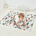 thumbnail image 2 of White Dinosaurs Pterosaurs Plants Pattern Blanket,Comfortable Soft Flannel Throw Blanket,All Season,Warm Lightweight Blankets for Sofa Bed Couch Living Room Chair,30"x40", 2 of 4