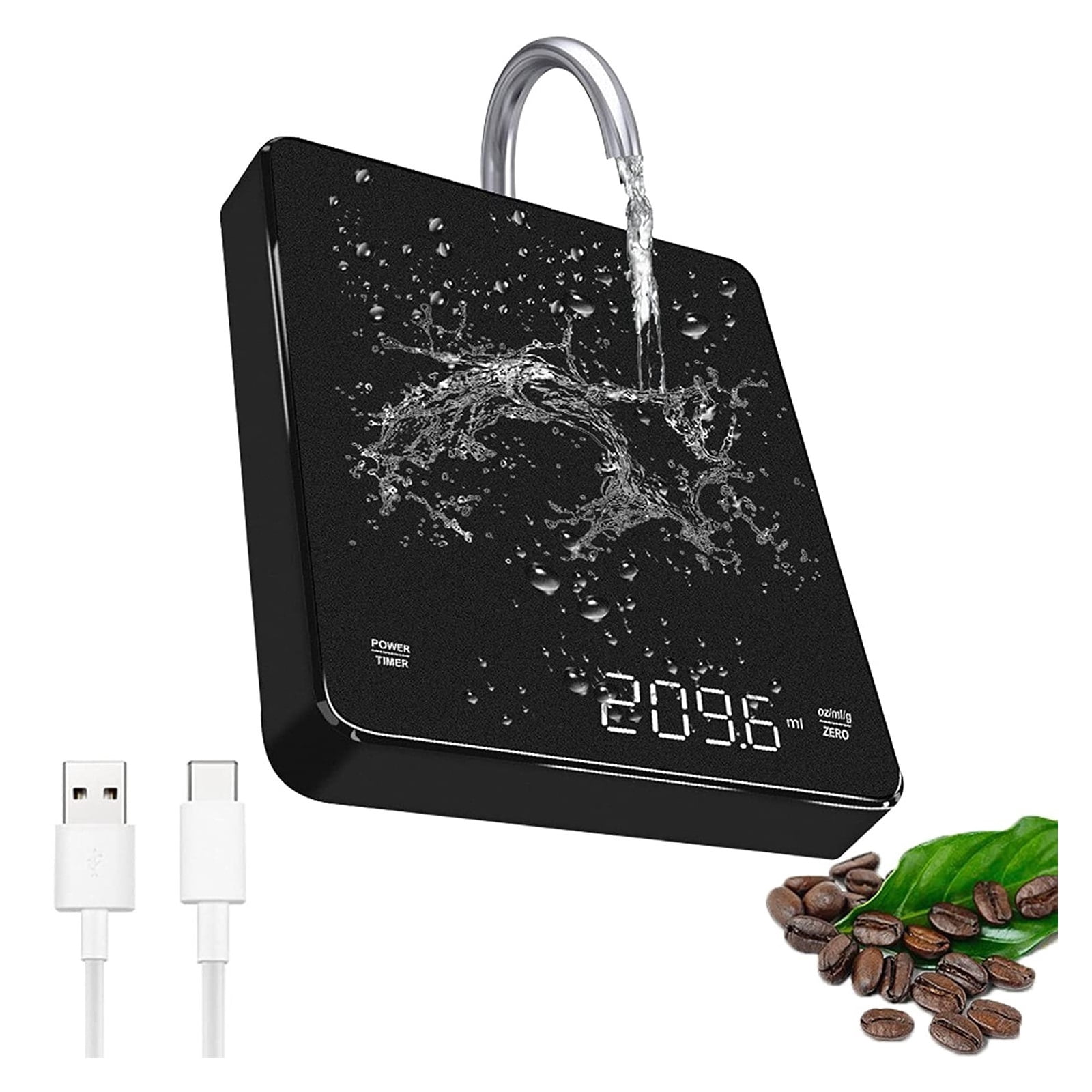 Smart LED Screen Coffee Scale Kitchen Scales, 3kg/0.1g Mirror+Basic+Electronic Scale Built-in Auto Timer Pour Over Espresso ,Simple Operation
