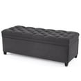 thumbnail image 2 of 50" Storage Ottoman Bench, Tufted Ottoman with Storage for Living Room, Large End of Bed Bench Ottomans, Modern Entryway Benchs, Window & Bedroom Benches for Foot of Bed, DarkGray, 2 of 9