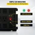 thumbnail image 4 of VEVOR Power Inverter 2500W Modified Sine Wave Inverter DC24V to AC120V Car Converter with USB Port LCD Display Remote Controller LED Indicator AC Outlets Inverter for Car RV Truck Boat Travel Camping, 4 of 9