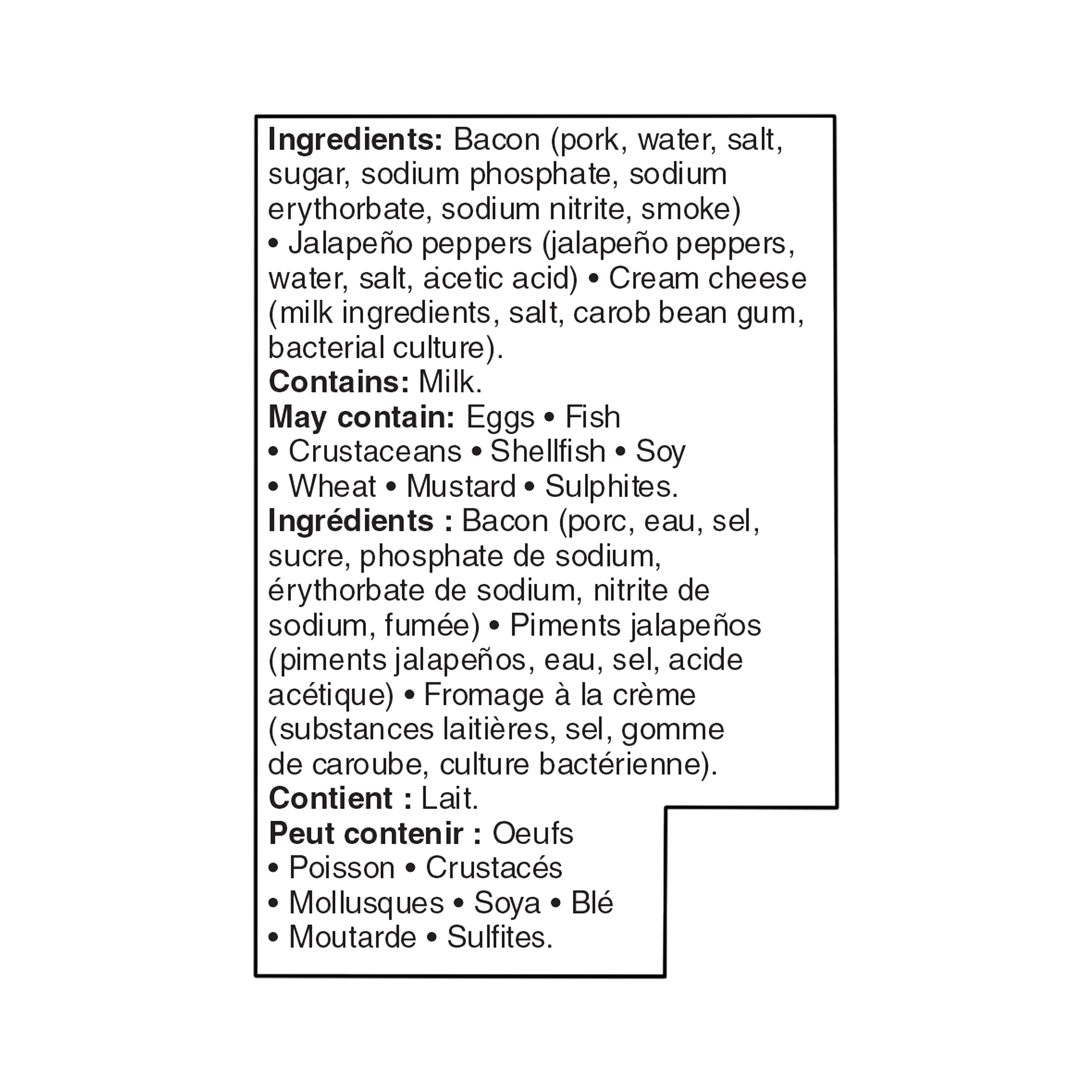 Our Finest Bacon Wrapped Stuffed Jalapeño Peppers, 15 Pieces, 340g