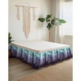 thumbnail image 2 of Thanksgiving Fall Bed Skirt King Size 16 Inch Drop, Retro Purple Blue Gradient Maple Leaf Wrap Around Dust Ruffle Bedskirts, Wrinkle & Fade Resistant Easy Fit Bedskirt with Adjustable Elastic, 2 of 8