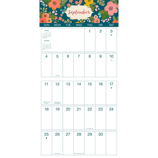 dayspring 2022 12 x 12 large grid floral 12 month calendar walmart com