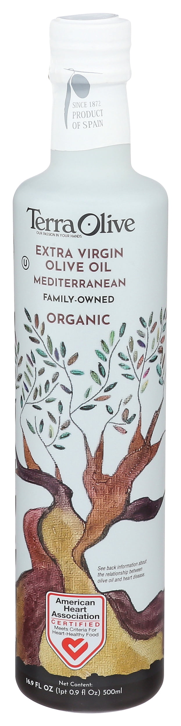 Pack of 4, Terra Olive Organic Mediterranean Extra Virgin Olive Oil, 16.9 fl oz