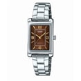 thumbnail image 1 of Casio Reloj Estándar Analógico de Acero Inoxidable con Esfera Marrón y Movimiento de Cuarzo, Modelo LTP-1234DD-5A para Mujer., 1 of 2